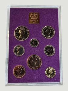 1970 Great Britain Proof Coin Set  Last Large Penny Issue in Pristine Condition