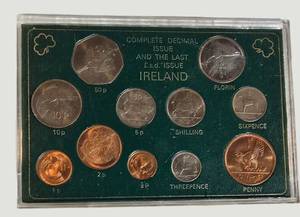 Vintage Irish Coin Set 19681971  Uncirculated Collection with Lucky Penny