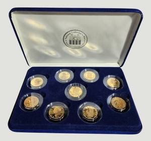 National Collectors Mint Gold-Plated U.S. Coin Replica Set with Display Case