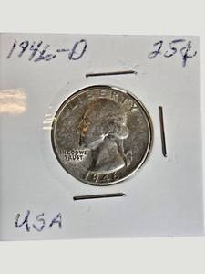 1942-D Washington Silver Quarter  90% Silver U.S. Coin
