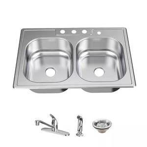 Glacier Bay Drop-In Dual Bowl Sink