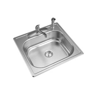 Stainless Steel 25 4-Hole Sink with Faucet
