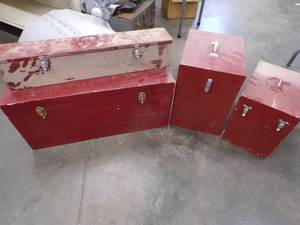 4 Wood storage Tool Boxes