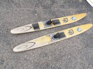 Pair of Vintage Wood Water Skies