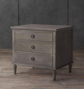 Lisabet 3 Drawer Wood Nightstand
