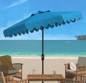 Venice Single Scallop 9ft Crank Outdoor Push Button Tilt Umbrella