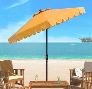 Venice Single Scallop 9ft Crank Outdoor Push Button Tilt Umbrella Auto Tilt Umbrella