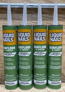 (4) Liquid Nails- Subfloor & Deck, Interior Exterior Construction Adhesive
