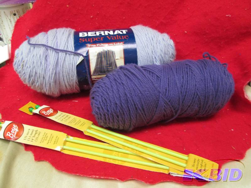 Light purple and dark purple yarn a...