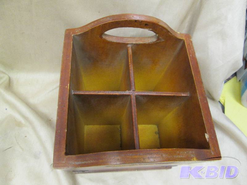 Wooden box that has dividers in...