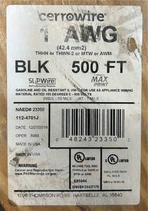 Cerrowire 1 AWG (42.4 mm2) Black 500ft Msrp $1,690.00