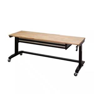 72 in. Adjustable Height Workbench Table with 2-Drawers in Black Msrp $398.00