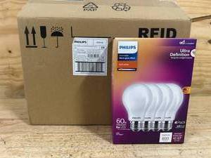 Philips Ultra Definition A19 E26 (Medium) LED Bulb Soft White 60 Watt Equivalence 4 pk