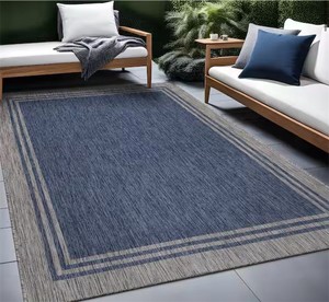 8 X 10 Azure Silver Aloha Washable Bordered Indoor Outdoor Area Rug