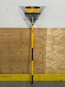 53 in. Fiberglass Handle 24-Tine Steel Leaf Rake