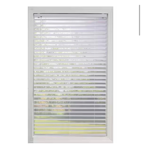  Perfect Lift Window Treatment White Cordless Room Darkening Vinyl Blinds with 2 in. Slats - 55 in. W x 60 in. L Msrp $75.00