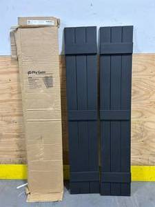 Ply Gem 11 in. x 59 in. Polypropylene Plastic 3-Board Closed Board and Batten Shutters Pair in Black