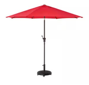 9 ft. Aluminum Market Crank and Auto-Tilt Patio Umbrella in Ruby Red