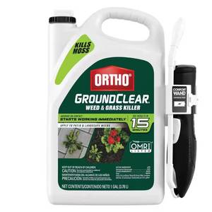 Ortho GroundClear Weed and Grass Killer with Comfort Wand Kills Moss and More 1 gal. (Lot of 8 gallons)