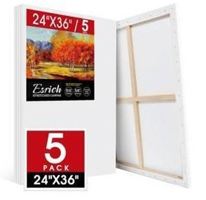 Stretched Canvas 5-Pack 24 x 36 $65.69 Retail - Brand New