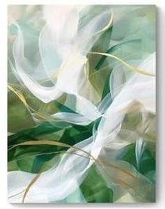 Green Abstract Wall Art 32 x 36 $99.99 Retail - Brand New