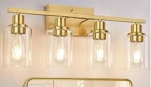 4 Light Bathroom Vanity Light Gold $119.99 Retail - Brand New