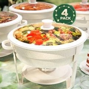 RAMVIC Chafing Dish Buffet Set  6QT 4-Pack $89.99 Retail - Brand New
