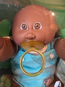 Cabbage Patch Kid - Coleco - African American - 1985 - Bald - Brown Eyes - Dimples & Pacifier - Boy - MIB