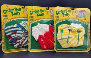 Vintage Garden Doll Knits Doll Outfit Set (Lot of 3)