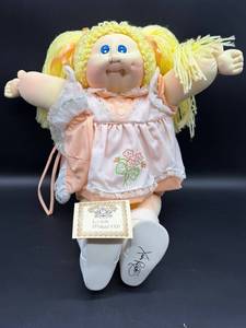 Cabbage Patch Kid - Softie - Pigtails - Lemon Hair - Girl - Peach Dress