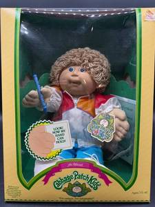 Cabbage Patch Kid - Coleco - Loop - Champagne Hair - Blue Eyes - Boy - Dimples & Teeth - Holding Hand - MIB