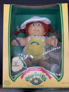 Cabbage Patch Kid - Coleco - Double Braided Ponytail - Orange Hair - Blue Eyes - Girl - Dimples & Tongue - Hand Holds - MIB