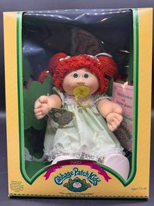 Cabbage Patch Kids - Coleco - 1985 - Double Ponytails - Orange Hair - Green Eyes - Girl - Dimples & Pacifier - MIB