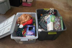 2 Bins of Christmas Lights
