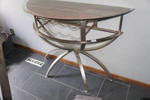 Bar Table with Wire Wine Rack