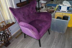 Purple Suede Sofa Chair