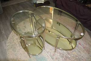 Hammary Galerie Collection Oval Coffee and Side Table Set