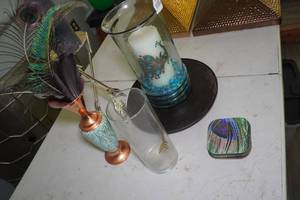 Assorted Home Dcor - Vases, Candle Holder, Coasters