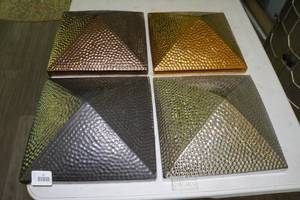 Set of Four Ceramic Pyramid Hanging Wall Art