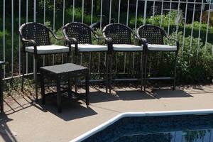 Set of Four Outdoor Bar Height Stools