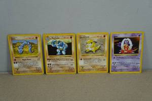 Shadowless Base Set Red Number Pokemon Cards - Onix, Machoke, Sandshrew, Jynx