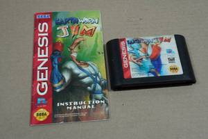 Sega Genesis Earthworm Jim Game Cartridge