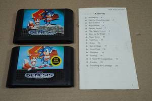 2 Sega Genesis Sonic the Hedgehog 2 Game Cartridges