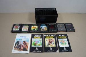 Atari Game Cartridges - Golf, Surround, Othello, Defender, Combat, Blackjack