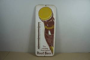 Antique Masons Root Beer Advertising Thermometer