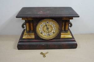 Antique Seth Thomas Asamantine Mantel Clock with Key