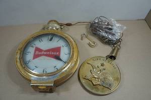 Vintage Budweiser Revolving Pocket Watch Clock Advertising Sign