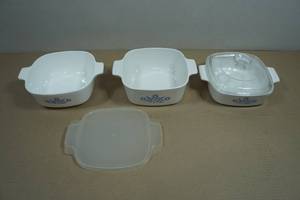 Vintage Corning Ware Blue Cornflower Casserole Dishes