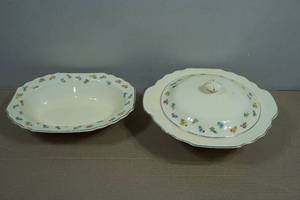 Vintage WS George Covered Platter and Serving Bowl