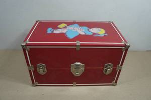 Vintage Doll Wardrobe Travel Trunk
